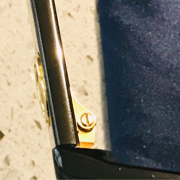 GUCCI 100% Authentic Black Eyeglasses w/Gucci gold emblem & certificate - Picture 8 of 12